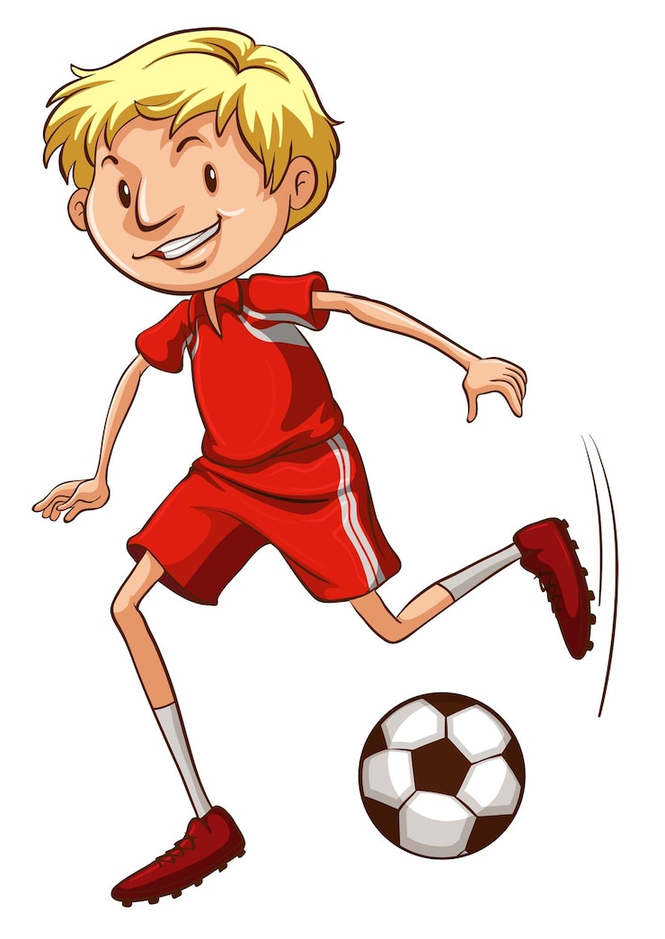 Gratis Vector een energieke voetballer