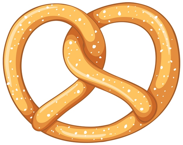 Gratis vector een geïsoleerde heerlijke pretzel-cartoon