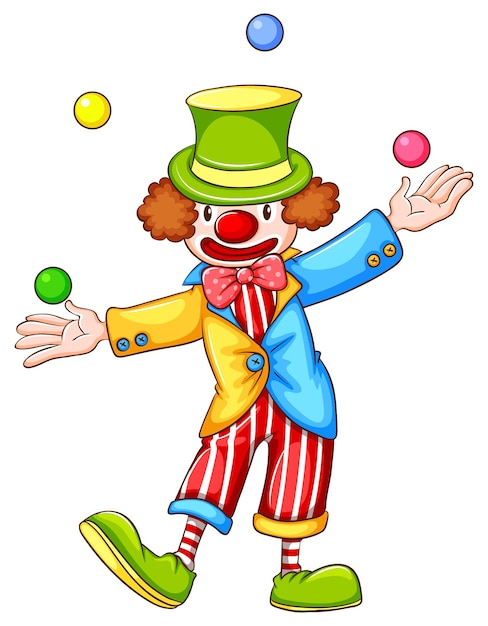 Gratis vector een gekleurde schets van een clown die jongleert