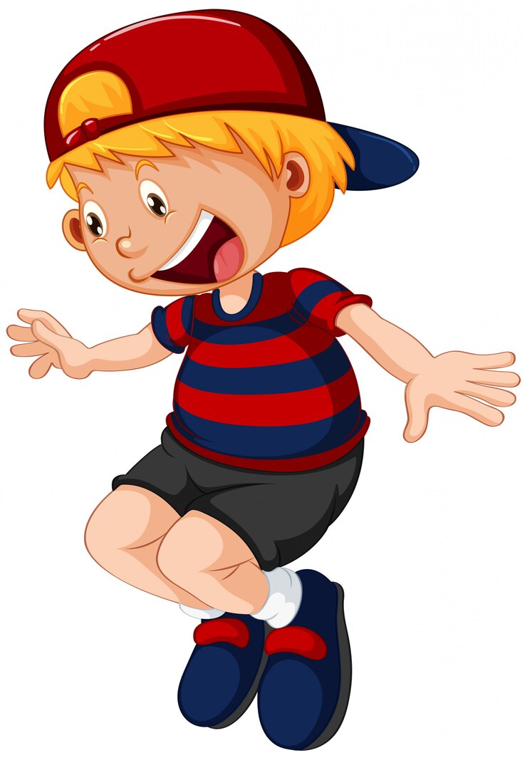 Gratis Vector een gelukkig jongenskarakter
