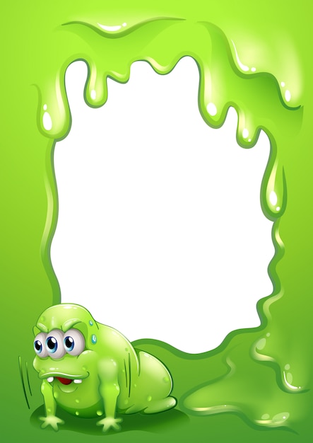 Gratis vector een grens met een heel moe monster