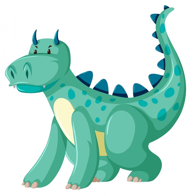 Gratis vector een groen drakenkarakter