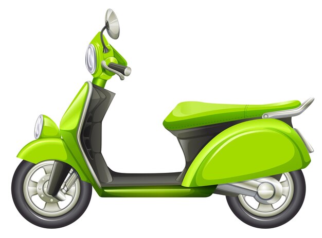 Een groene scooter