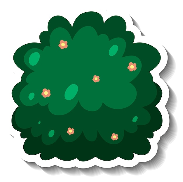 Gratis vector een groene struik in cartoonstijl