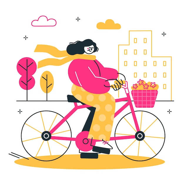 Gratis vector een illustratie van een fietsconcept