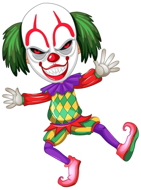 Gratis vector een kleurrijk stripfiguur van een clown