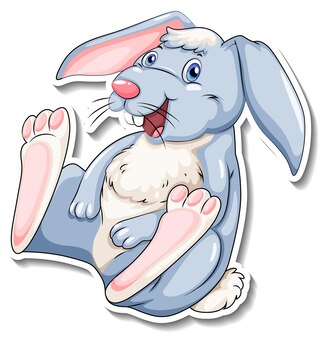 Een konijn dieren cartoon sticker