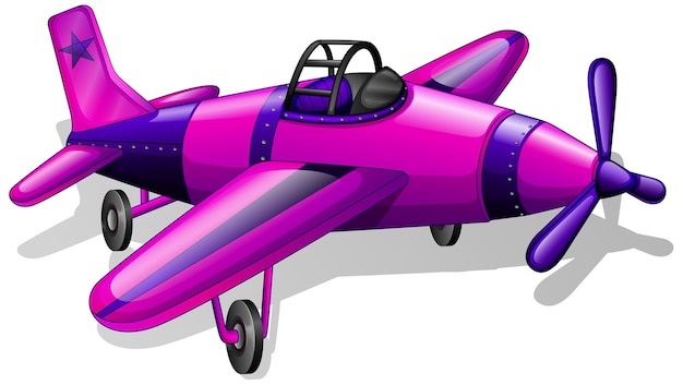 Een lavendel vintage vliegtuig