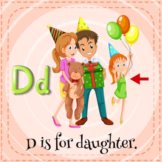 Gratis vector een letter d voor dochter