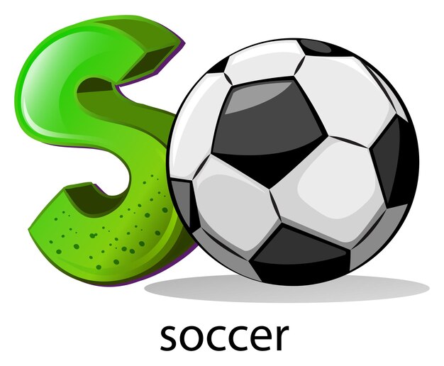 Een letter S voor voetbal
