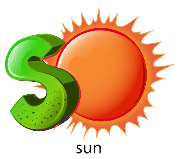 Gratis vector een letter s voor zon