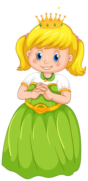 Gratis vector een meisje met prinsessenkostuum