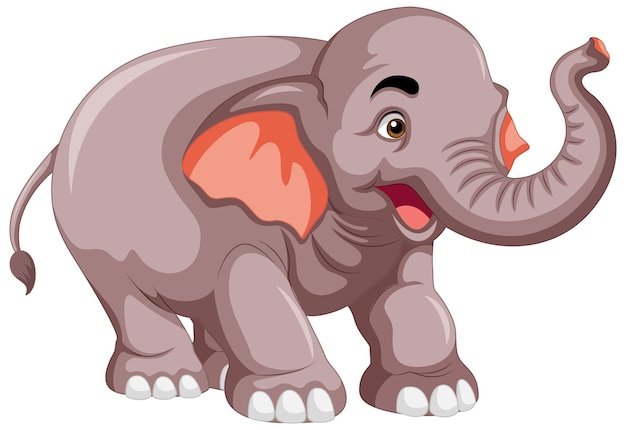 Gratis vector een olifant in cartoon stijl