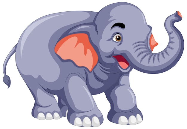 Gratis vector een olifant in cartoonstijl