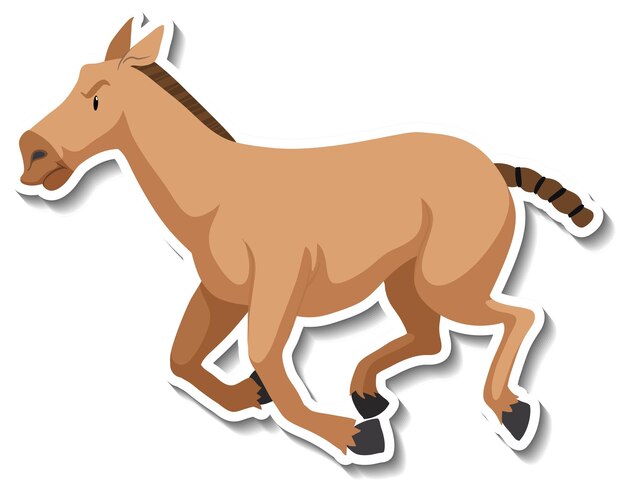 Een paard dieren cartoon sticker