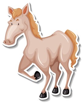 Een paard dieren cartoon sticker