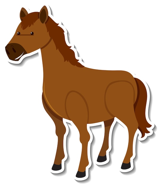 Een paard dieren cartoon sticker