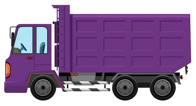 Gratis vector een paarse vrachtwagen