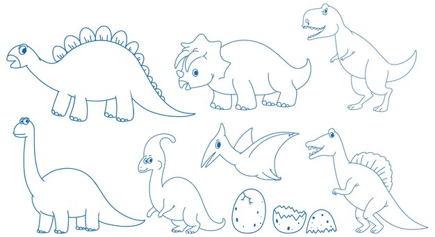 Een papier met een doodle ontwerp van Dinosaur