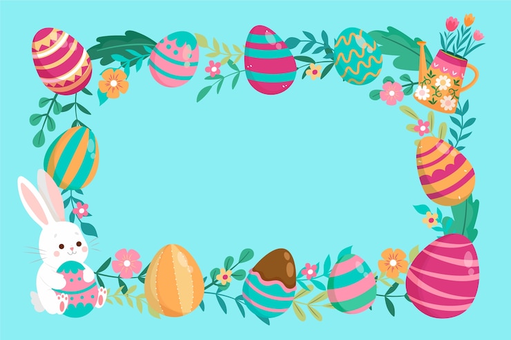 Gratis Vector een platte achtergrond voor de paasvakantie.