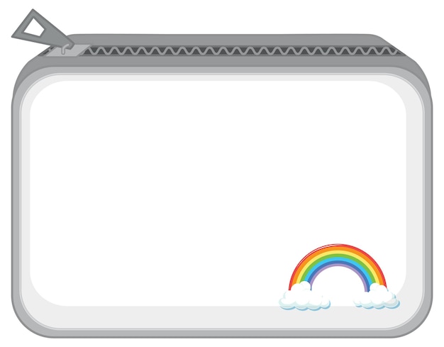 Een portemonnee met rits en regenboogpatroon