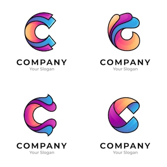 Een reeks letter c-logocollecties met verschillende vormen