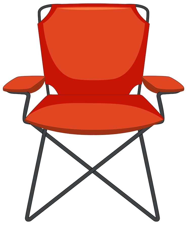 Gratis Vector een rode campingstoel