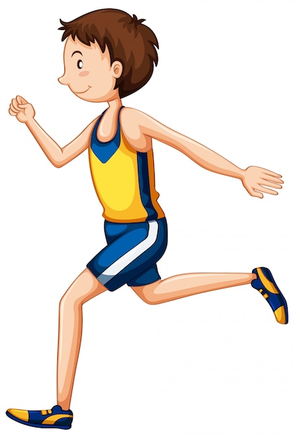 Gratis vector een runner karakter op witte achtergrond