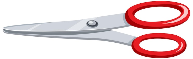 Gratis Vector een schaar op witte achtergrond