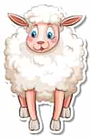 Gratis vector een schapenboerderij dier cartoon sticker