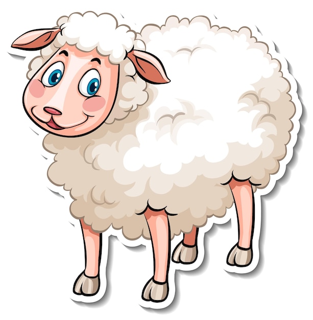 Een schapenboerderij dier cartoon sticker
