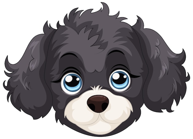 Een schattig cartoon puppy gezicht.