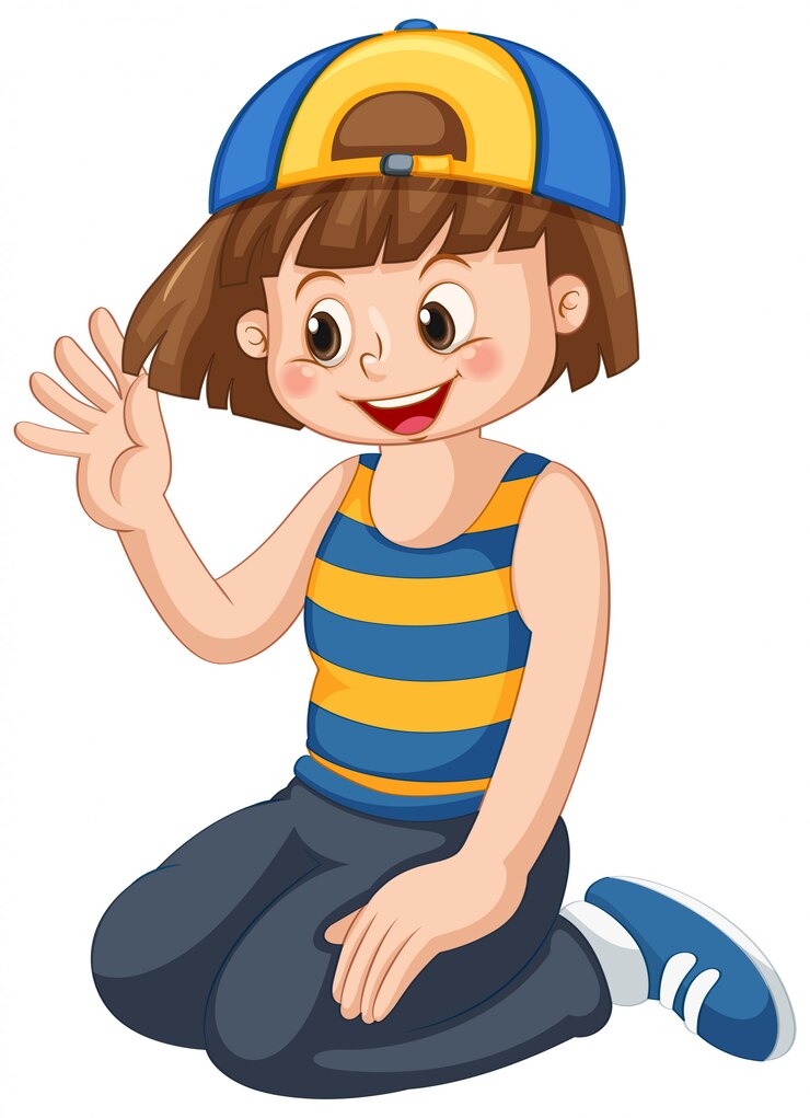 Gratis Vector een schattig meisje karakter
