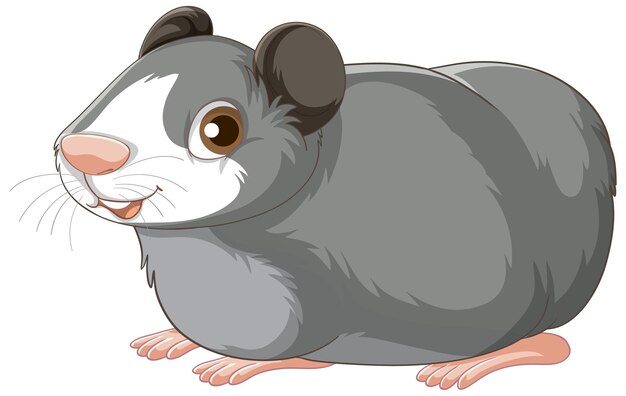 Gratis vector een schattige cavia op witte achtergrond