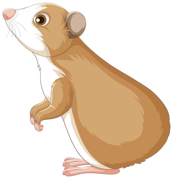 Gratis vector een schattige cavia op witte achtergrond