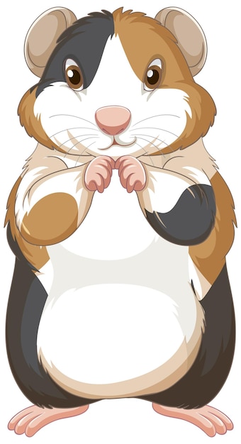 Gratis vector een schattige cavia op witte achtergrond