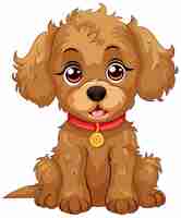 Gratis vector een schattige puppy met glanzende ogen.