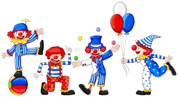 Gratis vector een schets van een groep clowns