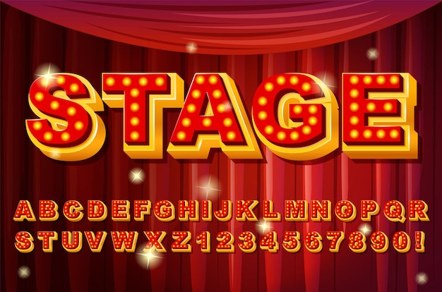 Gratis vector een set engelse spelshowstijlen in het alfabet