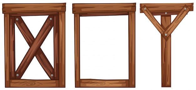 Gratis vector een set houten elementen