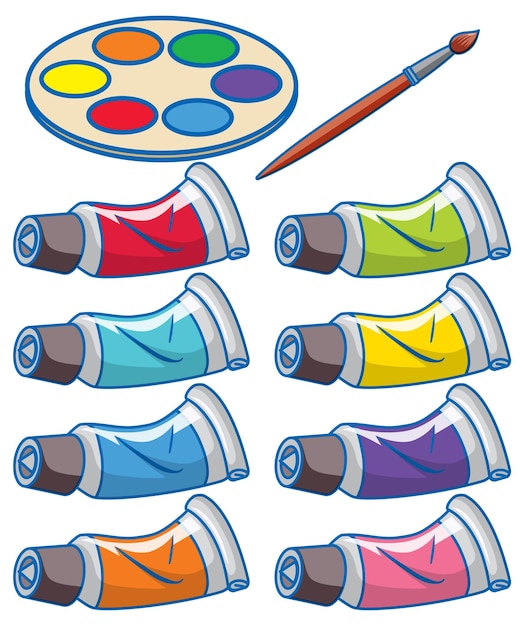 Gratis vector een set van aquarel op witte achtergrond