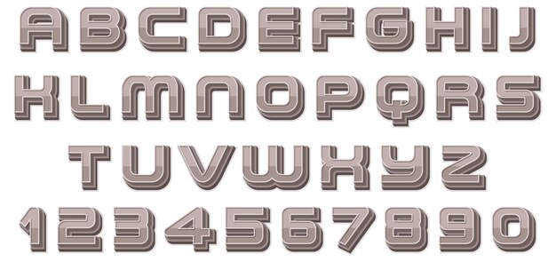 Een set van Engels alfabet ruimte lettertype op witte achtergrond