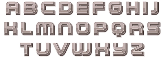 Een set van Engels alfabet ruimte lettertype op witte achtergrond