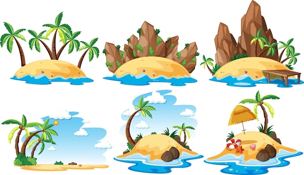 Gratis vector een set van paradise island