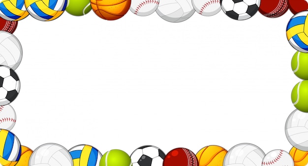 Gratis vector een sport bal frame achtergrond