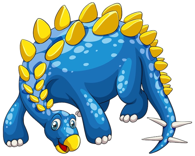 Gratis vector een stegosaurus dinosaurus stripfiguur