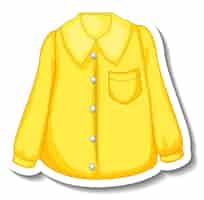 Gratis vector een stickersjabloon met een geel shirt voor geïsoleerde vrouwen