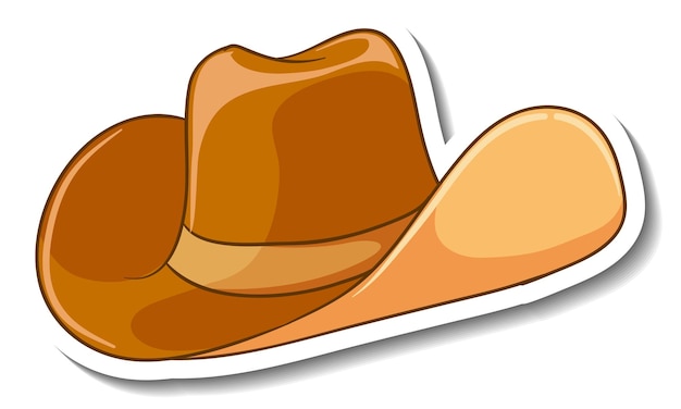 Een stickersjabloon met een geïsoleerde cowboyhoed