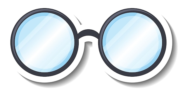 Gratis vector een stickersjabloon met een ronde bril