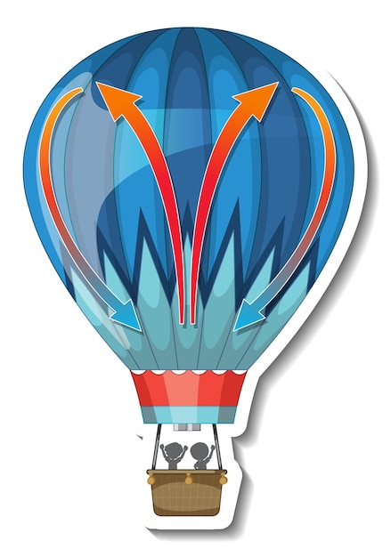 Gratis vector een stickersjabloon met geïsoleerde luchtballon